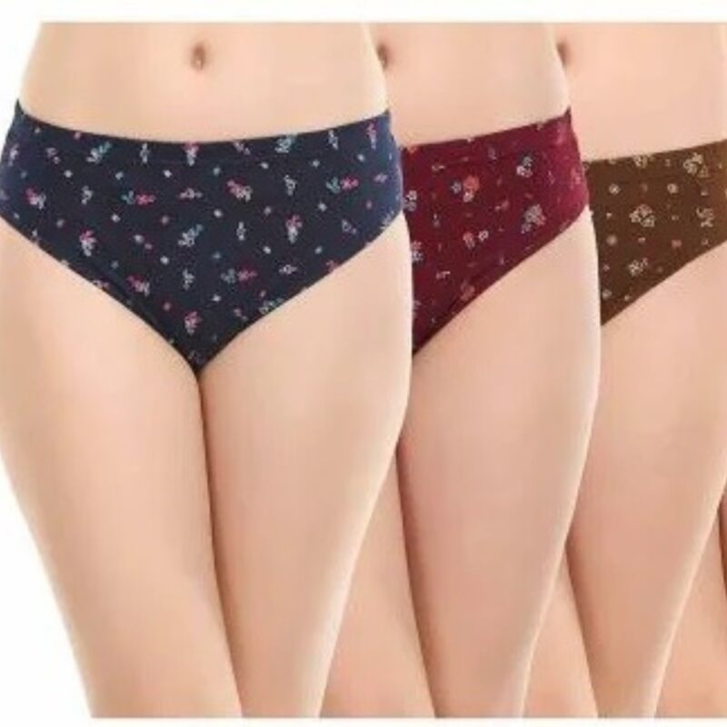 HMG Women's Cotton Brief Panty (Multicolor) – Pack of 3